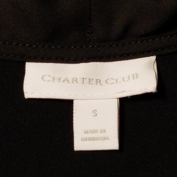 Charter Club Woven Tie V-Neck Top Relaxed Fit And Pull-Over Styling - Picture 7 of 7